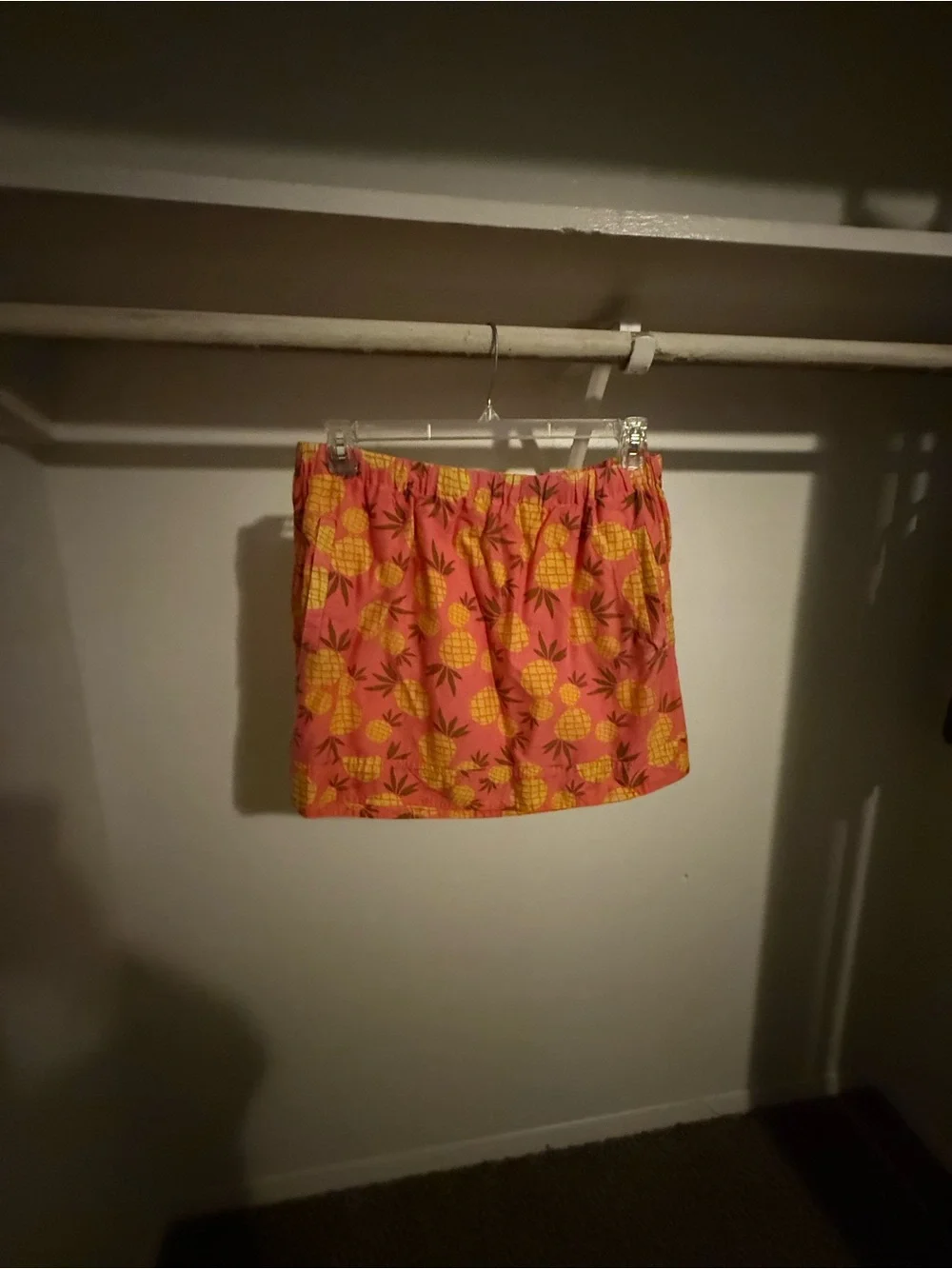 Summer Pineapple Print Pink Mini Skirt
